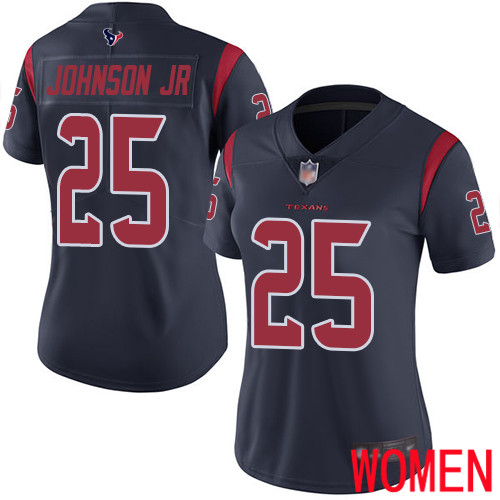 Houston Texans Limited Navy Blue Women Duke Johnson Jr Jersey NFL Football 25 Rush Vapor Untouchable